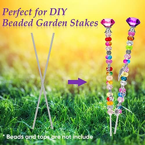 LEIFIDE 8/32 Inch 4mm Threaded Rod with Hex Nuts 4mm Stainless Steel Threads Studs Rods Stainless Steel Fully Threaded Hex Nuts for Beaded Garden Stake Rods(24 Pcs,12 Inch)