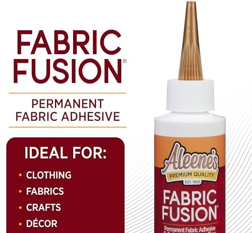 Aleene's Fusion Fabric Adhesive 2 fl oz 3-Pack, Washable Fabric Glue for Clothes, Denim, Leather, Polyester, Cotton, Fabrics, Dries Flexible