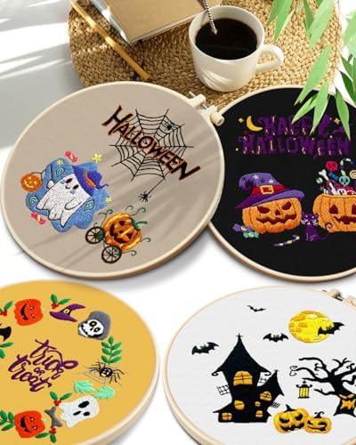 TINDTOP Halloween Embroidery Kit for Adult, Embroidery DIY Starter Kit