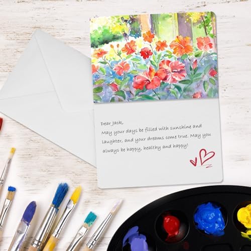 Mototo 30 Set Blank Watercolor Cards with Envelopes 5 x 7 Inch DIY Painting