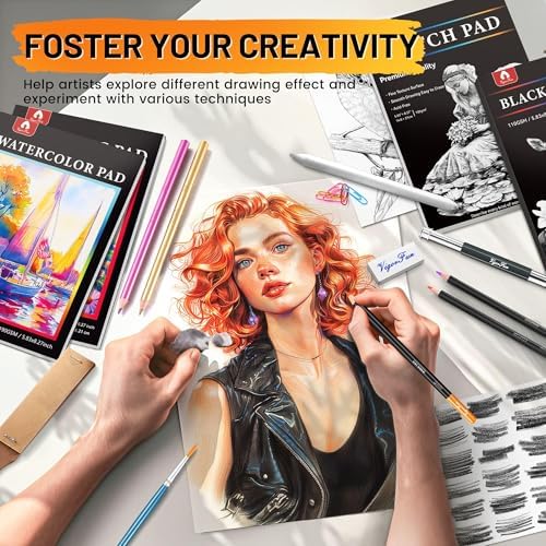 133 PCS Art Supplies Sketching Kit, Pro Drawing Pencils Art Kit Adults Gift