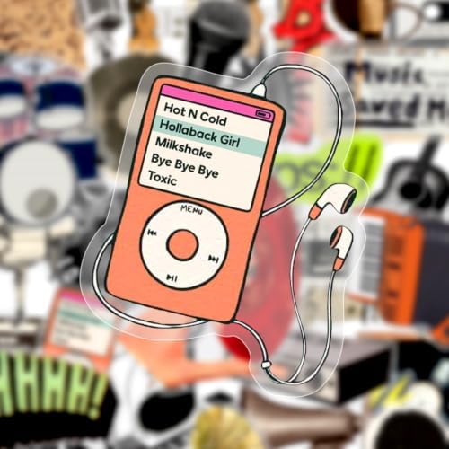 50Pcs Y2K Retro Music Stickers Vintage Instrument Decals for Laptop Phone