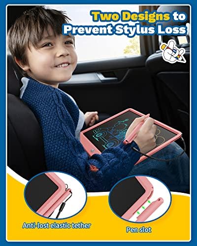 TEKFUN Toys 12" LCD Writing Tablet for Girls Ages 3–8, Cute Doodle Board Kids Love, Mess-Free Drawing Tablet for Creative Play, Great Christmas Birthday Gift for 4 5 6 7 8 Year Old Girs Pink