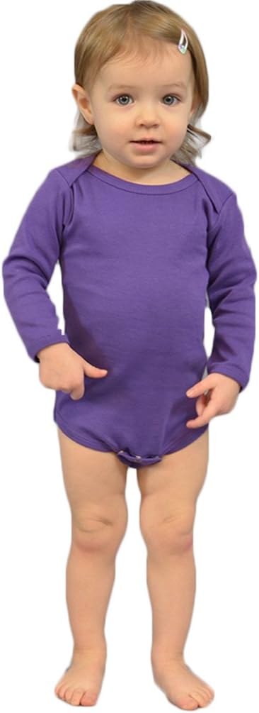 Monag Long Sleeve Baby Bodysuit, Long Sleeve Blank Solid Color Baby One-Piece, 100% Cotton Infant Bodysuit, Creeper