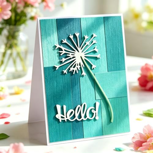 Flowers Metal Cutting Die for Scrapbooking - Cut Stencils for DIY Scrapbook Photo Album Decorative Paper Card, Card Making Supplies, Stencils & Crafting Die Cut (Dandelion 4.3 x 2.3 in)