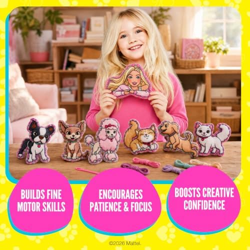 Barbie® Sewing Kit for Kids Ages 6-12 - Sew Your Own Puppy & Kitten