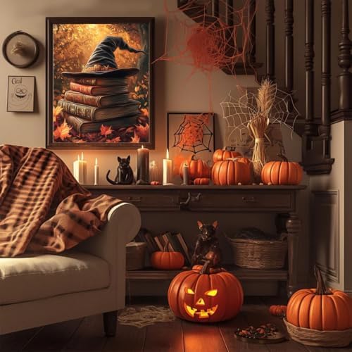 Witch's Hat Paint by Numbers for Adults - Paint by Number Books on Canvas