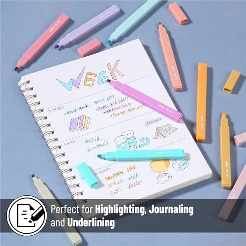 Mr. Pen- Aesthetic Highlighters No Bleed, 10 Pack, Assorted Colors | Chisel Tip, Cute Highlighters Assorted Colors for Journaling, Highlighting, Underlining, Fast Dry, Back to School Supplies