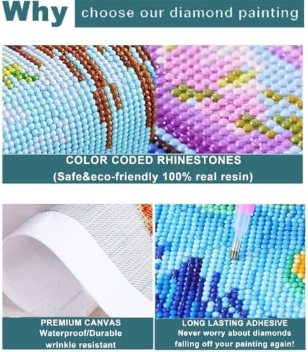 ajepon Beach Diamond Art Kits for Adults-Beach Diamond Painting Kits,Seascape 5D Diamond Painting for Adults,Gem Painting Kit Arts for Wall Home Decor Arts Craft 12x16inch, G4310
