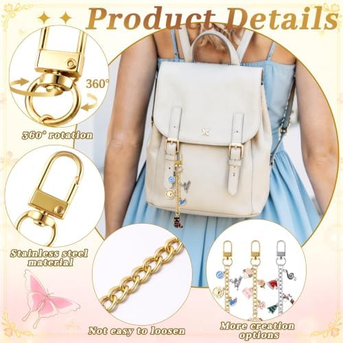 Wurosi 20 Pcs Metal Keychain Making Kit, Gold & Silver