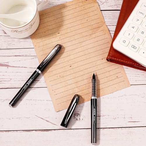 EYEYE Blue Rollerball Pens 0.5mm, 6 Pack Extra Fine Point Liquid Ink Needle Tip Pen Quick Dry, Pen Fine Point Smooth Writing Pens for Journaling, Note Taking, Office, School Supplies