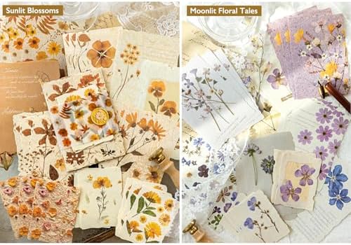120 Pcs Floral Textured Scrapbook Paper, Embossed Rice Paper for Decoupage