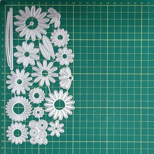 Cutting Dies Metal Stencils Scrapbooking Tools DIY Embossing Template for Paper Card Making Album Arts Crafts Supplies (Flower Set-20.4x10.1cm)
