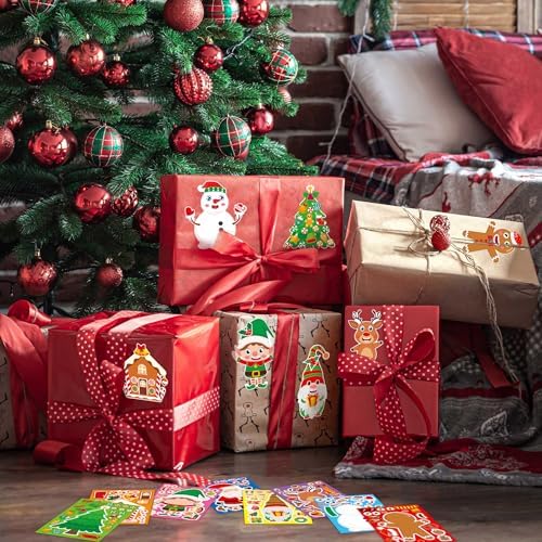 SmilinFit Christmas Stickers, Toddlers Stocking Stuffers for Kids, DIY Christmas Crafts for Kids Party Favors Supplies, Party Activity Games Classroom Decorations Gifts