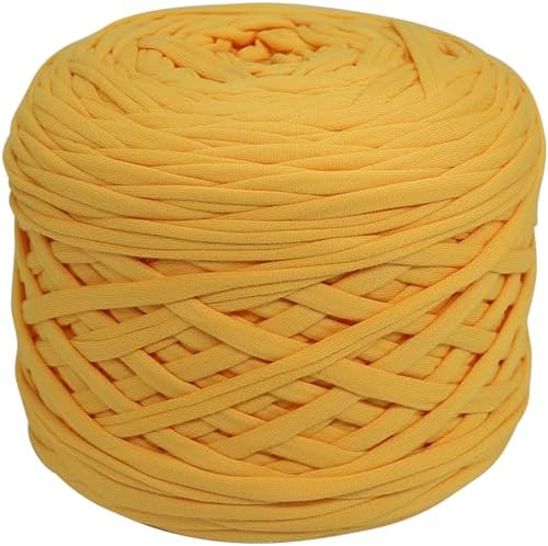400g T-Shirt Yarn, 130 Yards Elastic Fabric Crochet DIY Yellow