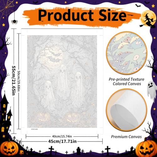 SUJINMEI Ghosts Paint by Numbers Kit for Adults Without Frame 16X20 inch