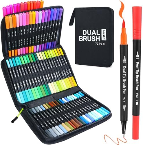 Piochoo Markers Pens Dual Tip Coloring Markers Set for Adult Coloring Books