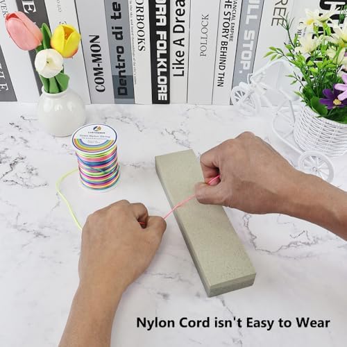 LUSTEMBER 330 Feet Satin Nylon String, 1 mm Silky Smooth Durable Nylon Cord for Jewelry Making, Bracelets, Beading, Necklaces, Macrame, Kumihimo, Rattail, and Chinese Knot Craft
