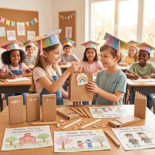 Ctosree 70 Packs Mini Colored Pencil Bulk 6 Per Box, Natural Wood, 3.5''