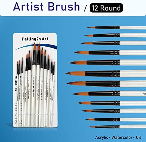 Falling in Art 48 PCS Painting Brushes Sets, Artist Paintbrushes