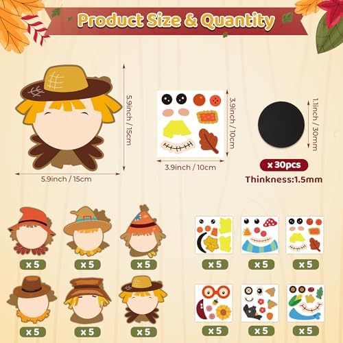 Haooryx Make Your Own Scarecrow Decoration Autumn Sticker Craft Kit