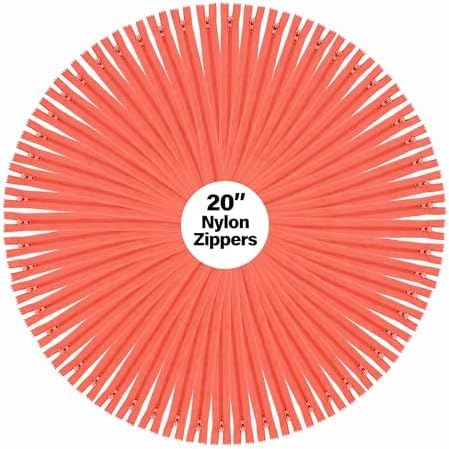 Mandala Crafts 60 PCs Coral Closed-End 20 Inches Nylon Zippers for Sewing