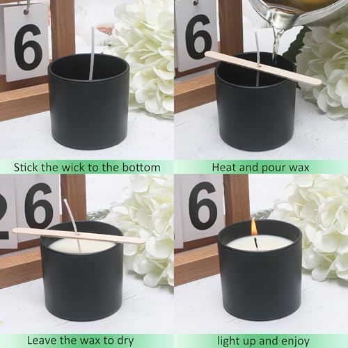 MILIVIXAY 20 Pack 4 OZ Matte Black Glass Candle Jars with Lids and Candle Making Kits - Bulk Small Empty Candle Jars for Making Candles - Spice, Powder Containers.