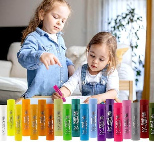 TBC The Best Crafts Paint Sticks,36 Classic Colors, Washable, Non-Toxic, Tempera Paint Sticks for Kids and Students