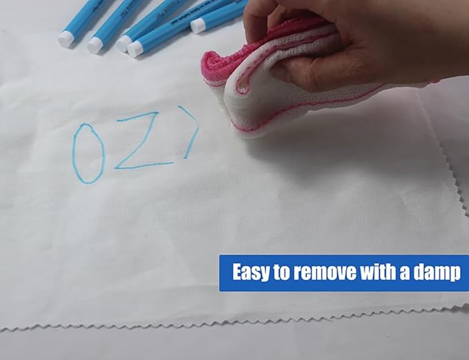 OZXTYO Washable Fabric Markers for Sewing,5 Pack,Blue,Erasable | Water Soluble Embroidery Pen,Fabric Marking Pen,Fabric Marking Pens for Quilting,Sewing Supplies and Accessories