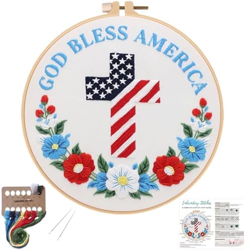 Louise Maelys Christian Cross Embroidery Kit for Beginners DIY Set