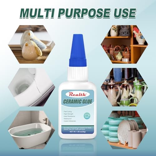 Waterproof Ceramic Glue 30g 2 Pack Instant Drying Heat-Resistant Waterproof