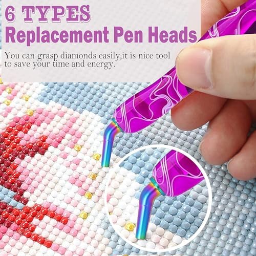 Diamond Painting Pens, “Classic Wax Stylus” Diamond Art Pen, Gem Painting Tools Accessories, Gem Art Pen with Metal Tips for 5D Craft Nail