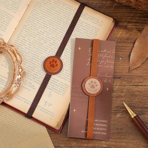 2PCS Vintage Elastic Leather Bookmark for Women, Elastic Bands Leather Book Marks, PU Bookmarks Planner Accessories, for Book Lover, Reader, Hardcover Journals, Notebooks, Planners, Binders