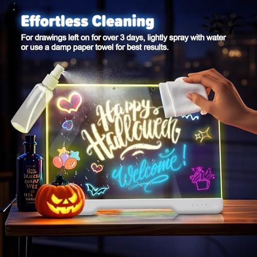 Geokay 16" Rechargeable LED Drawing Board with 9-Color Light Effects
