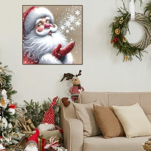 Santa Claus Diamond Art Kits for Adults Beginner, DIY Diamond Art Christmas Diamond Dots Gem Art Crafts with Tools,diamond painting Round Full Drill Funny Crafts for Home Wall Decor&Gift-13.78X13.78in