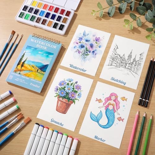 Watercolor Paper Pad 7x10 in, 35 Sheets, 140 Lb Cold Press, Spiral