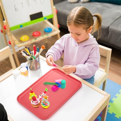 Lyellfe 10 Pack Plastic Art Trays, Stackable Activity Crafts Organizer Tray