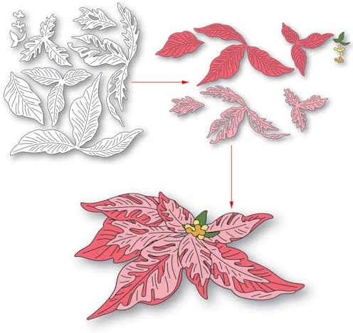 Cutting Dies Metal Stencils Scrapbooking Tools DIY Embossing Template for Paper Card Making Album Arts Crafts Supplies (Christmas Flower-10x10cm)