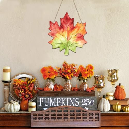 Unfinished Fall Wreaths Wood Crafts to Paint Set of 3, 11" Bulk Fall Leaves Wreath Ornaments for Painting, Unfinished Wood Cutouts DIY Ornaments for Front Door with Ropes
