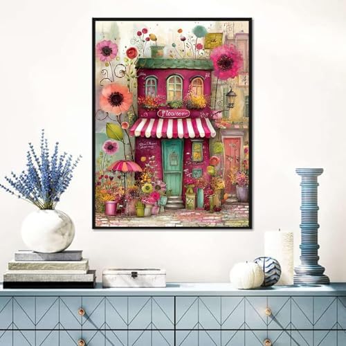 Benjenes Diamond Art Kit for Adults – Flowers House Design
