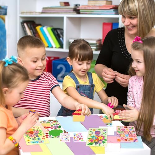 Treasure Cove Card Making Kits for Kids Handmade DIY Greeting Card 12Pcs | Thank You Cards Art Crafts, Envelopes Stickers, Girls, Boys, Birthday, Thanksgiving Party Supplies