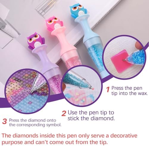 3 PCS Diamond Art Pens, Flower Pot-Shaped Drill Pen Tools and Accessories