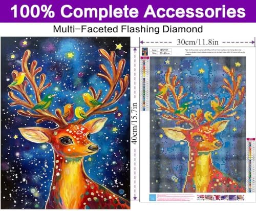 Diamond Art Kits for Adults,Xmas Deer Diamond Art Painting Kits for Adults