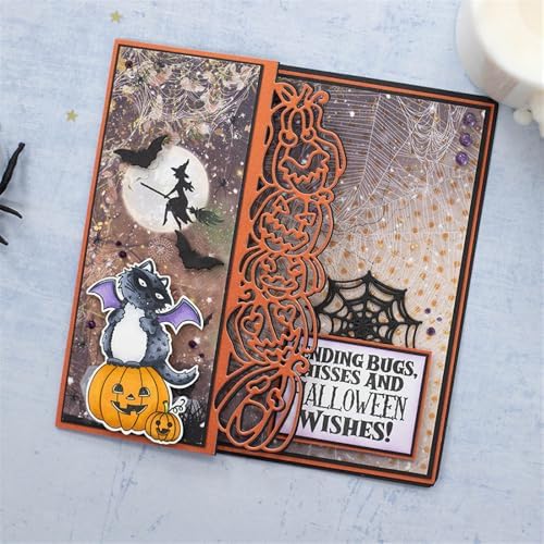 Halloween Witch Cat Bat Metal Cutting Dies for Card Making