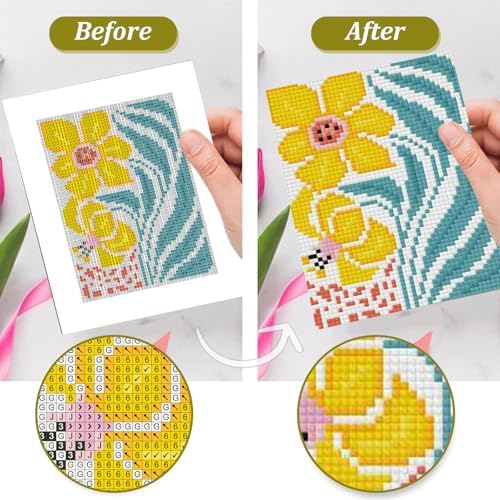 12 Pcs Small Diamond Art Kits Easy Flower Diamond Art Kits for Adults