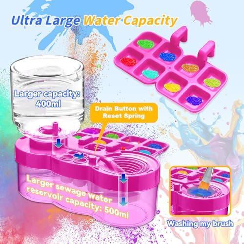 Upgraded Paint Brush Cleaner Tool,Brush Rinser Cup Painting Running Water Circulation Art Supplies for Acrylic,Watercolor and Water Based Creative Gift for Adult Artist Beginner and Painter