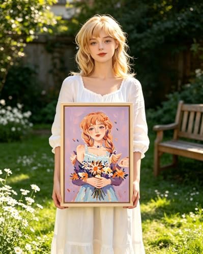 LCOZX Girl Paint by Numbers Kit for Adults Beginners 16x20 Inch