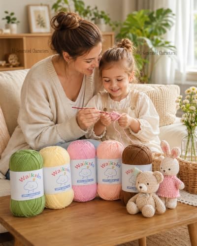 100% Cotton Yarn for Crocheting,Baby Yarn for Crocheting Soft,5 Ply Milk Cotton Yarn,#2 Sport Weight Cotton Yarn,3.52oz/262.4yds Amigurumi Yarn for Puzzle,Clothes&DIY Crafts.(Black)