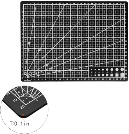 Self Healing Sewing Mat, Rotary Cutting Mat Double Sided 5-Ply Craft Cutting Board for Sewing Crafts Hobby Fabric Precision Scrapbooking Project 9inch x 12inch (A4-Black)