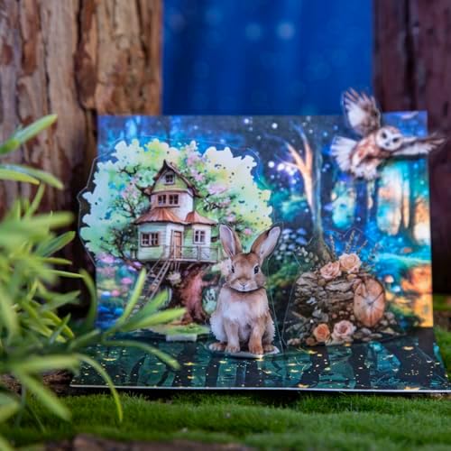 Alideco 6pcs Decorative Adhesive Tapes Vintage Forest Night View Washi Paper Tape Great for Bullet Journal Supplies, Arts, Scrapbook, DIY Crafts, Planners (senlindeyewu)